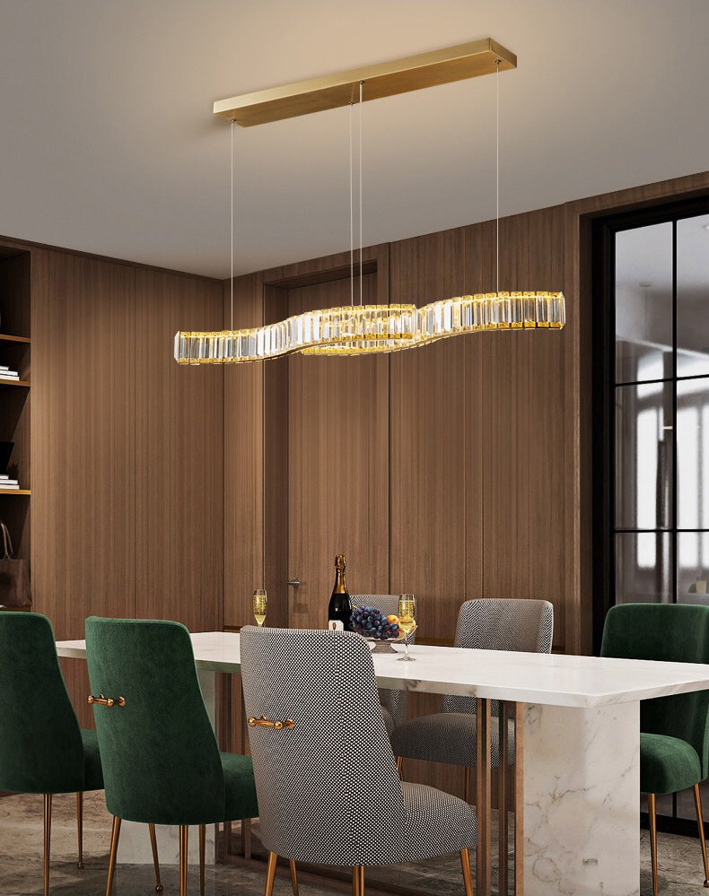 Linear Large Kitchen Pendant Lights Crystal Modern Simplicity Island Light for Living Room