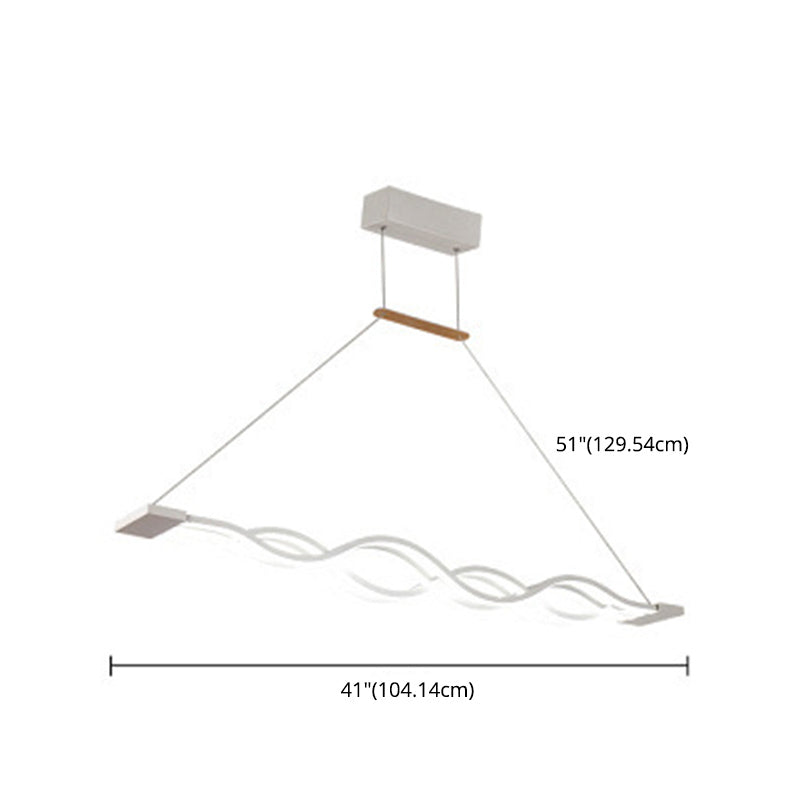 Waving Hanging Island Lights Ultra-Contemporary Acrylic Chandelier Lighting Fixtures for Restaurant