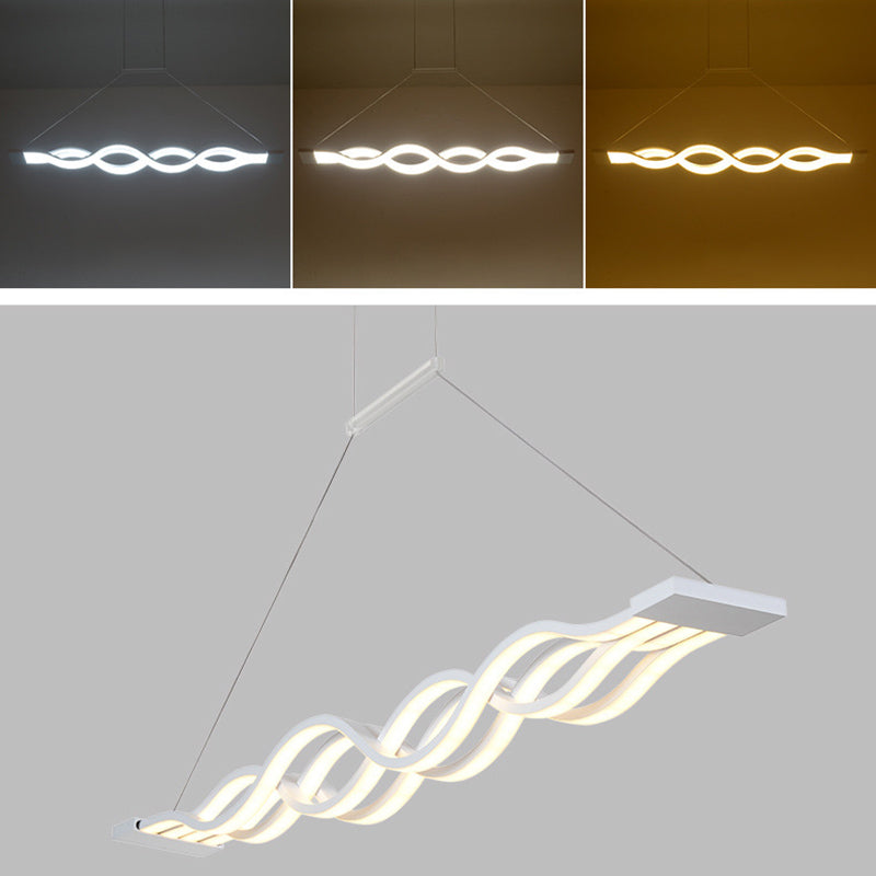 Waving Hanging Island Lights Ultra-Contemporary Acrylic Chandelier Lighting Fixtures for Restaurant