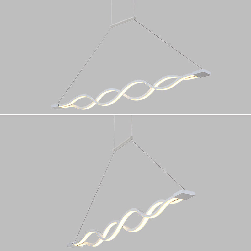 Waving Hanging Island Lights Ultra-Contemporary Acrylic Chandelier Lighting Fixtures for Restaurant