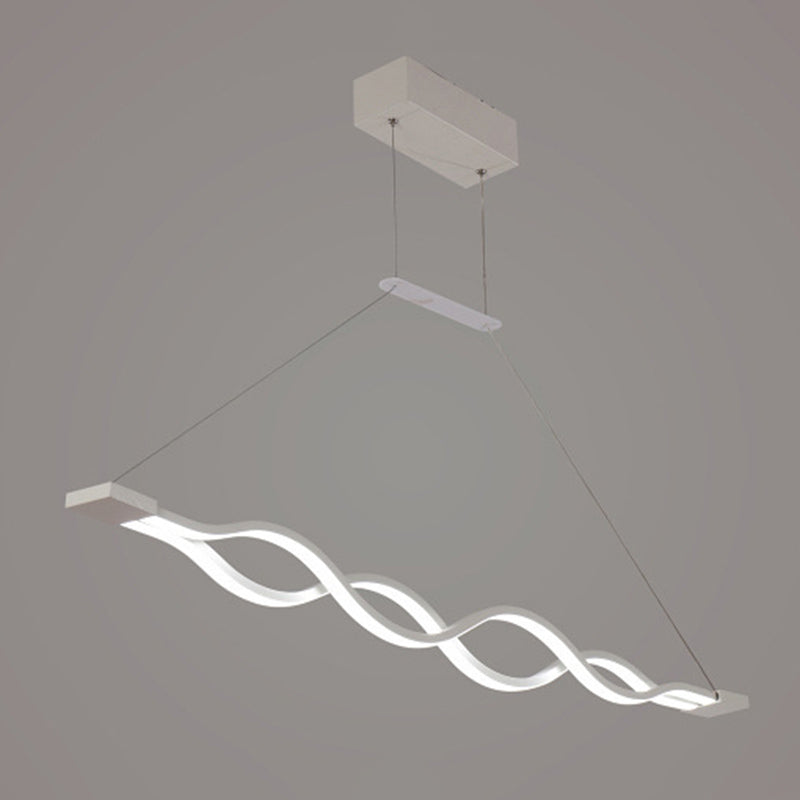 Waving Hanging Island Lights Ultra-Contemporary Acrylic Chandelier Lighting Fixtures for Restaurant