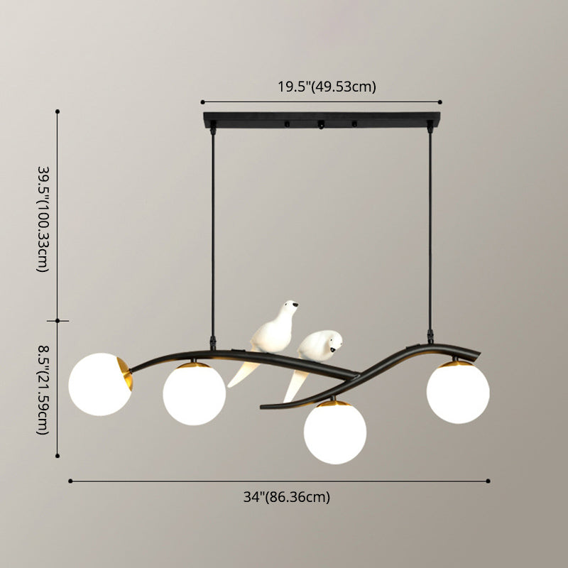 Spherical Large Kitchen Pendant Lights Glass Modern Simplicity Island Chandelier Lights for Restaurant