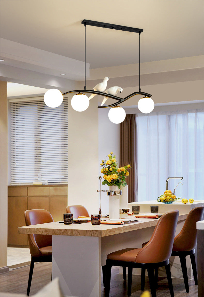 Spherical Large Kitchen Pendant Lights Glass Modern Simplicity Island Chandelier Lights for Restaurant