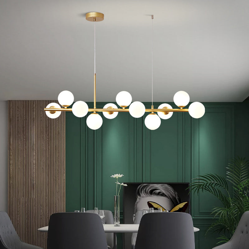 Round Island Chandelier Lights Contemporary Glass Chandelier Lighting Fixtures for Dining Table