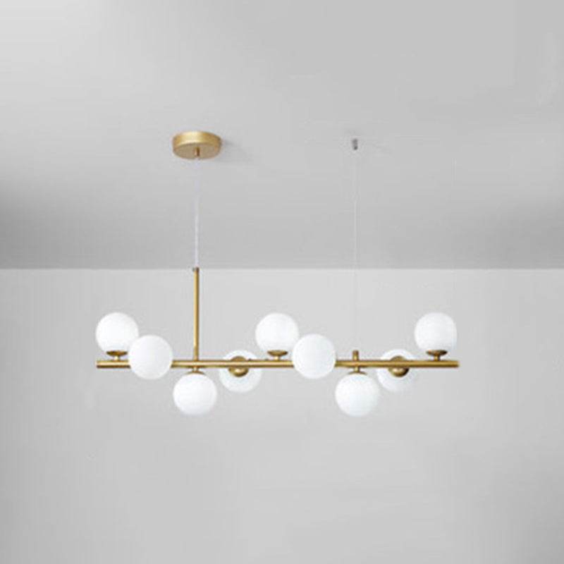 Round Island Chandelier Lights Contemporary Glass Chandelier Lighting Fixtures for Dining Table