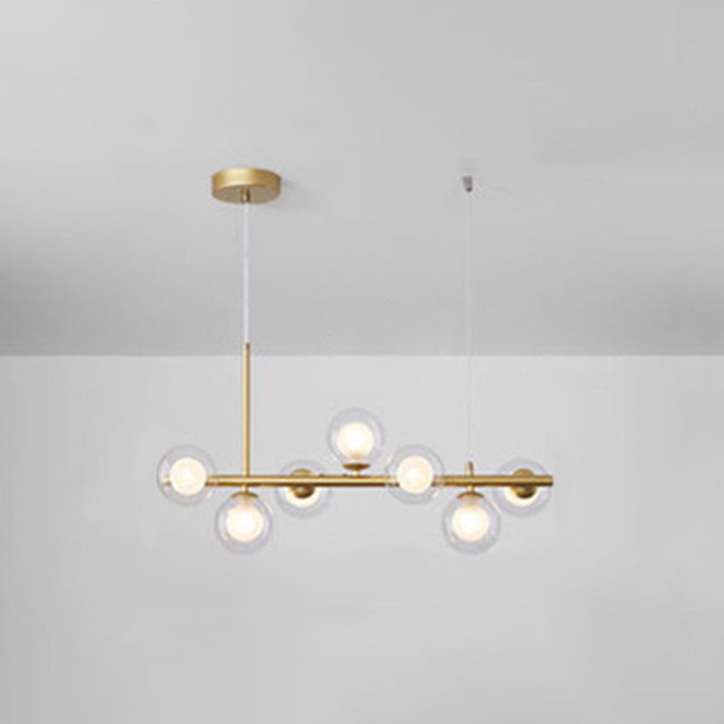 Round Island Chandelier Lights Contemporary Glass Chandelier Lighting Fixtures for Dining Table