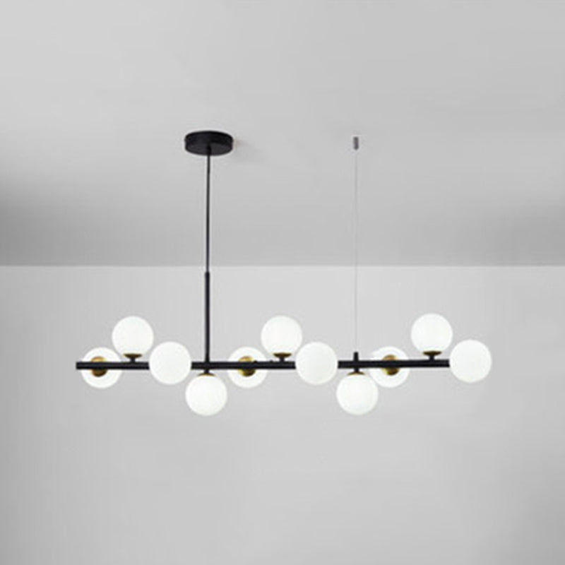 Round Island Chandelier Lights Contemporary Glass Chandelier Lighting Fixtures for Dining Table