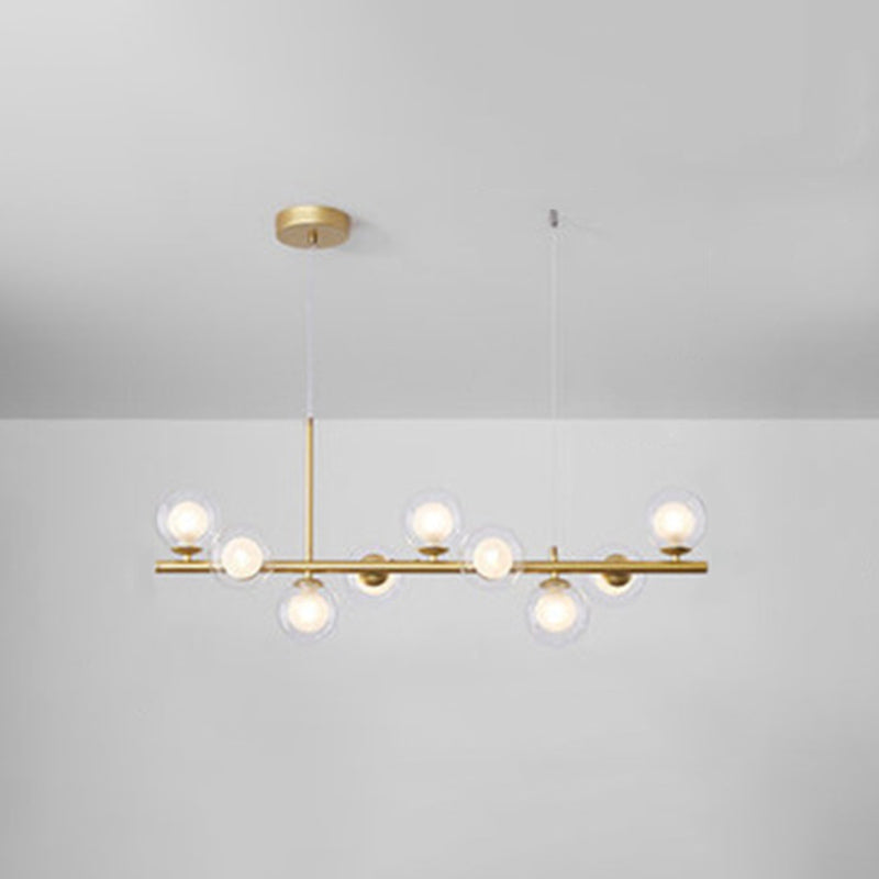 Round Island Chandelier Lights Contemporary Glass Chandelier Lighting Fixtures for Dining Table