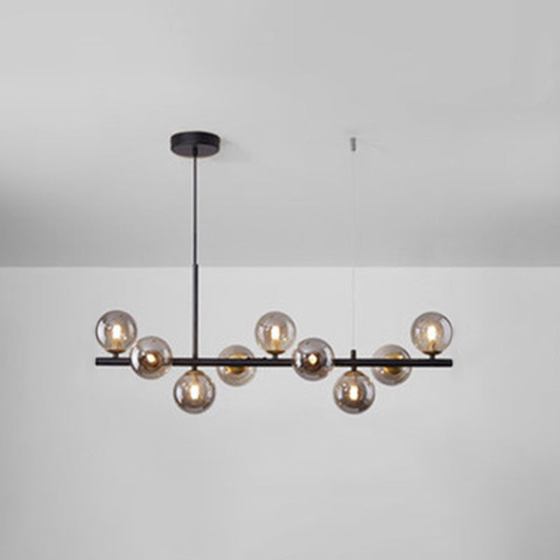 Round Island Chandelier Lights Contemporary Glass Chandelier Lighting Fixtures for Dining Table