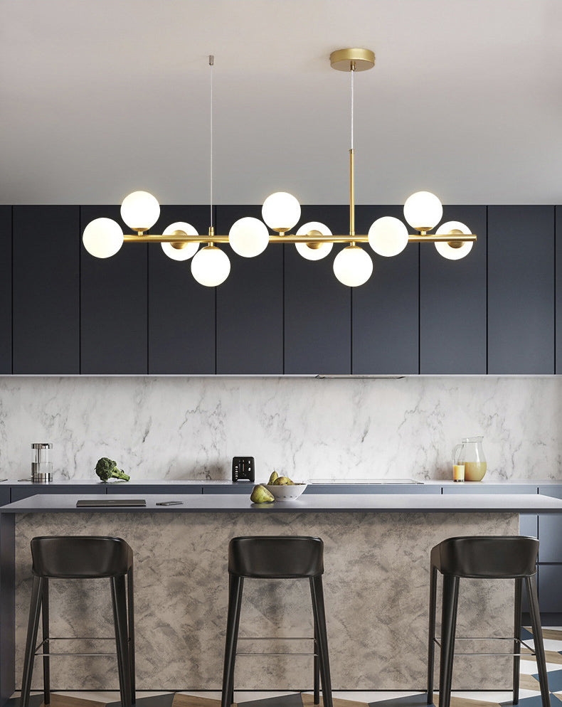 Round Island Chandelier Lights Contemporary Glass Chandelier Lighting Fixtures for Dining Table