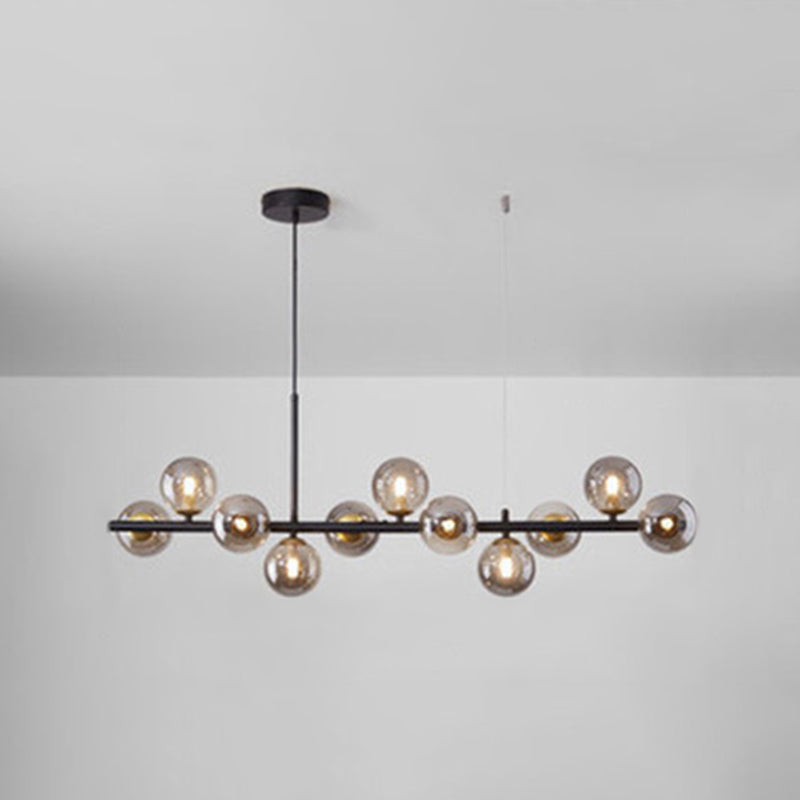 Round Island Chandelier Lights Contemporary Glass Chandelier Lighting Fixtures for Dining Table