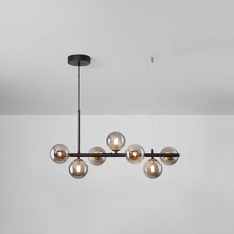 Round Island Chandelier Lights Contemporary Glass Chandelier Lighting Fixtures for Dining Table