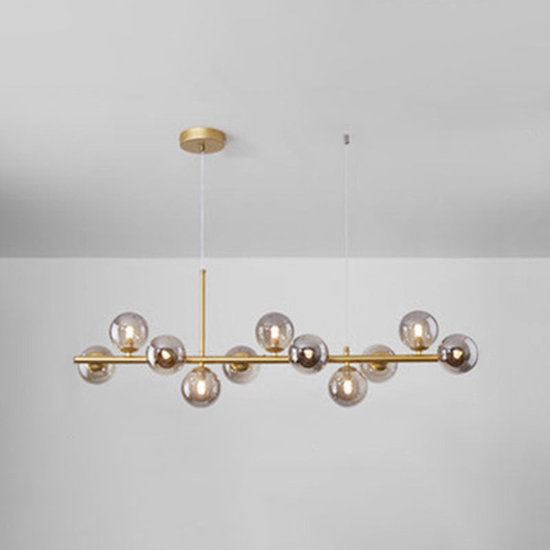 Round Island Chandelier Lights Contemporary Glass Chandelier Lighting Fixtures for Dining Table