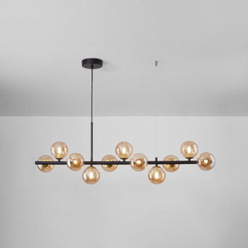 Round Island Chandelier Lights Contemporary Glass Chandelier Lighting Fixtures for Dining Table