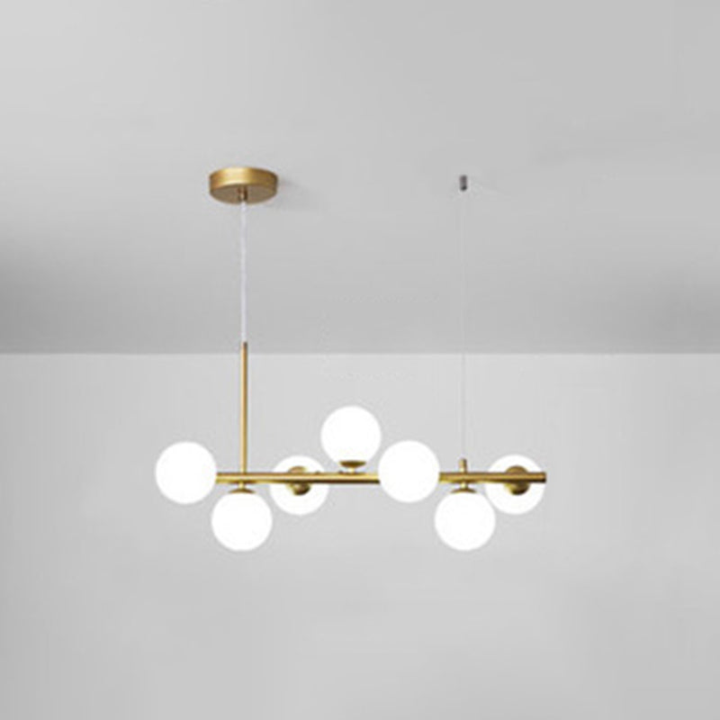 Round Island Chandelier Lights Contemporary Glass Chandelier Lighting Fixtures for Dining Table