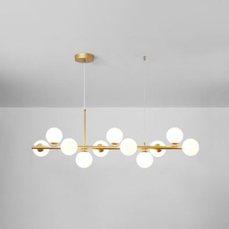 Round Island Chandelier Lights Contemporary Glass Chandelier Lighting Fixtures for Dining Table