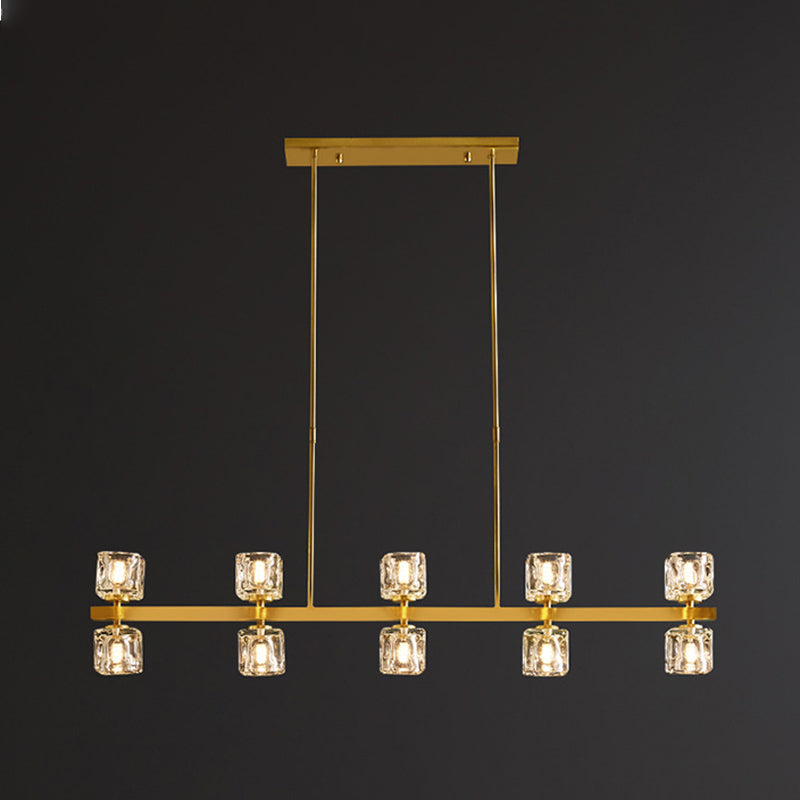 Square Island Lighting Block Block de cristal Modern Simplicity Ideas de iluminación de la isla para restaurante