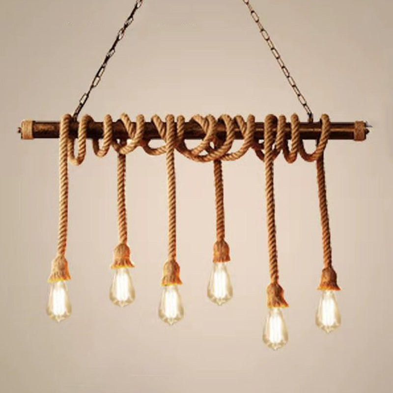 Ampoule exposée grande cuisine de la cuisine corde rétro de style industriel de style industriel îles lumières pour café