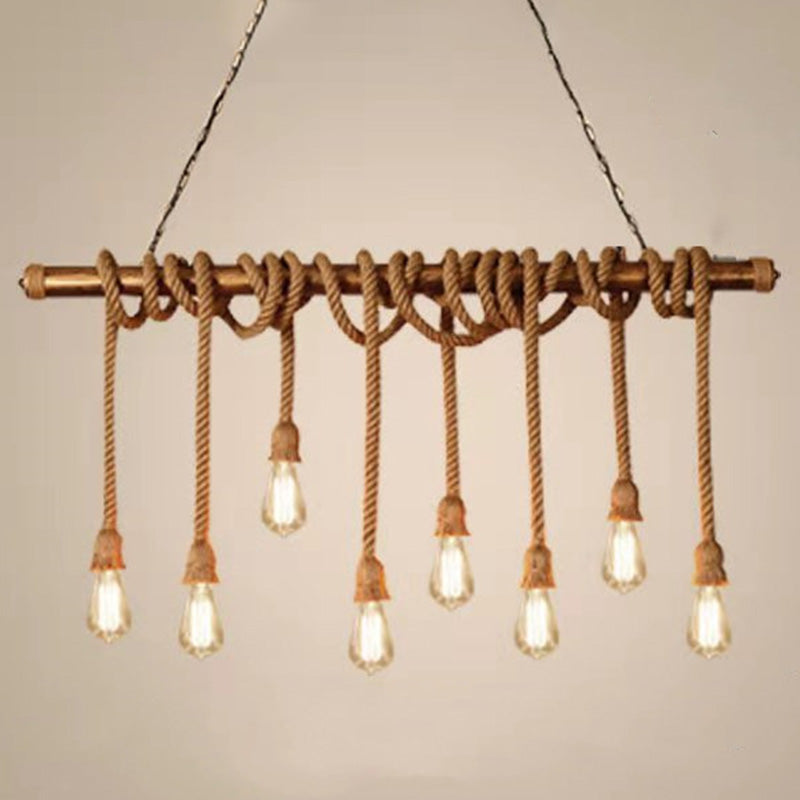 Ampoule exposée grande cuisine de la cuisine corde rétro de style industriel de style industriel îles lumières pour café