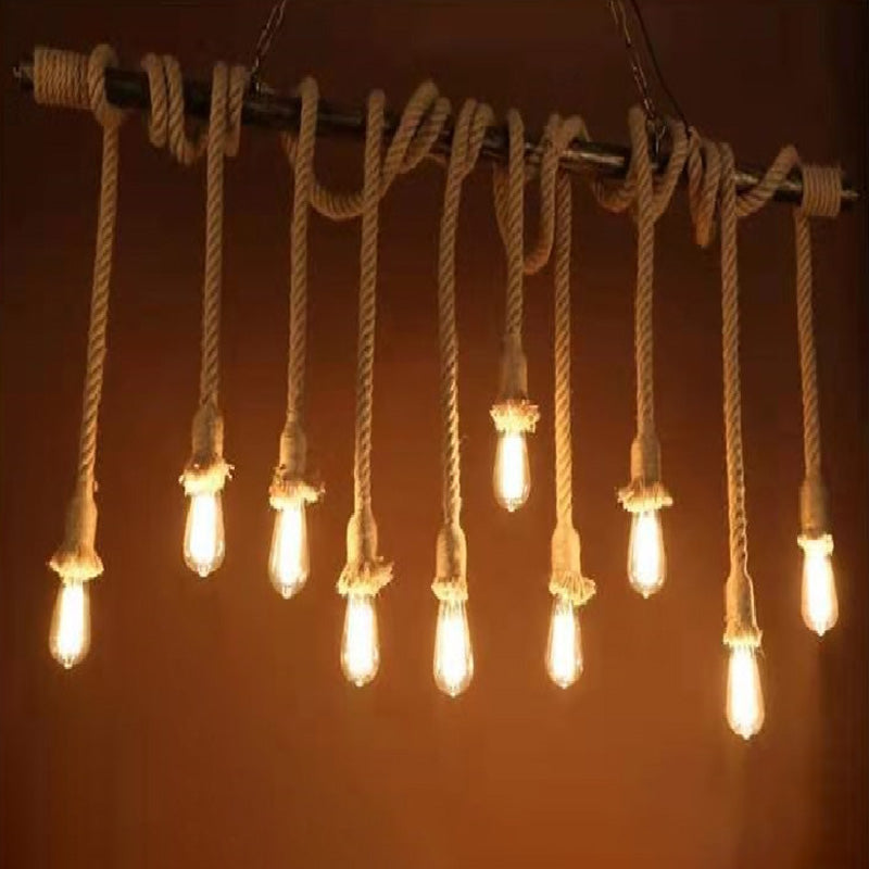 Ampoule exposée grande cuisine de la cuisine corde rétro de style industriel de style industriel îles lumières pour café