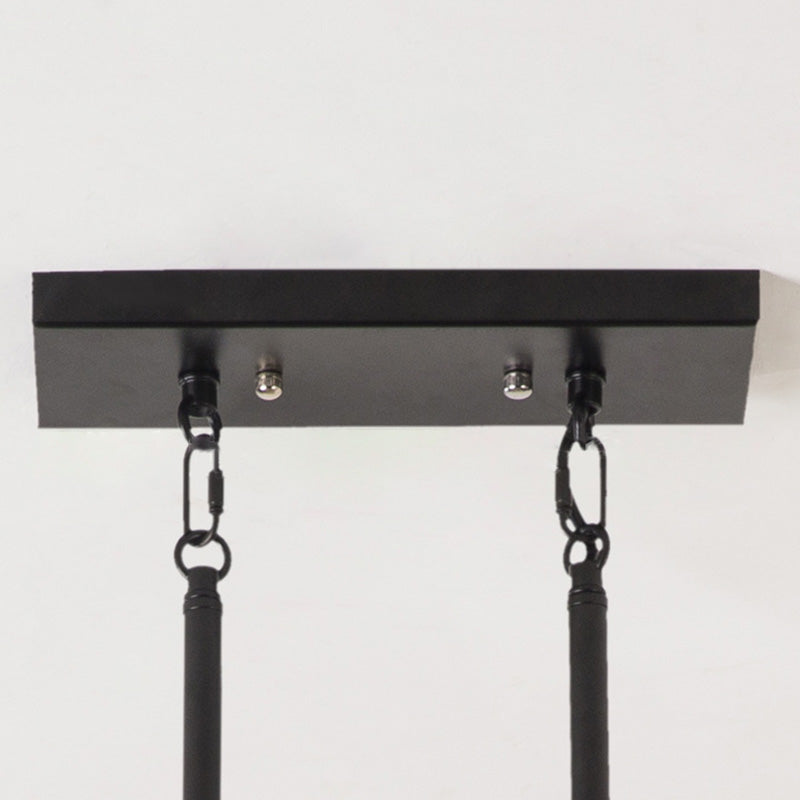 Rectangle Over Island Lighting Wooden Retro Industrial Style Hanging Island Lights for Restaurant