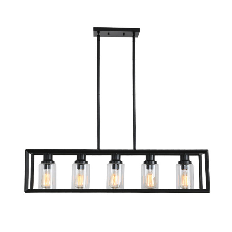 Rectangle Island Chandelier Lights Industrial Style Metal Chandelier Lighting Fixtures for Kitchen