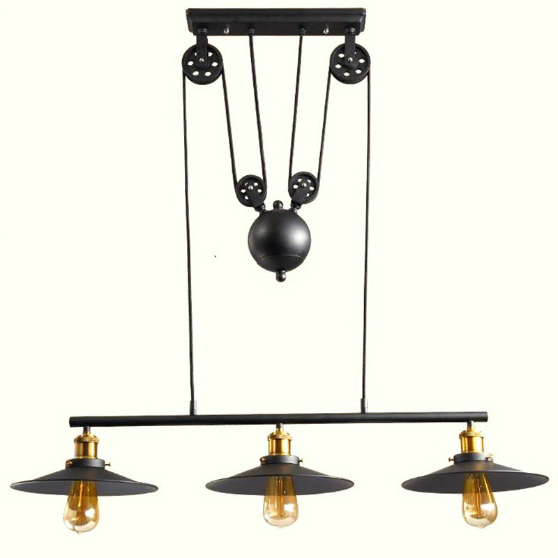 Cone Island Pendant Lights Retro Industrial Style Metal Island Pendant Lights for Restaurant