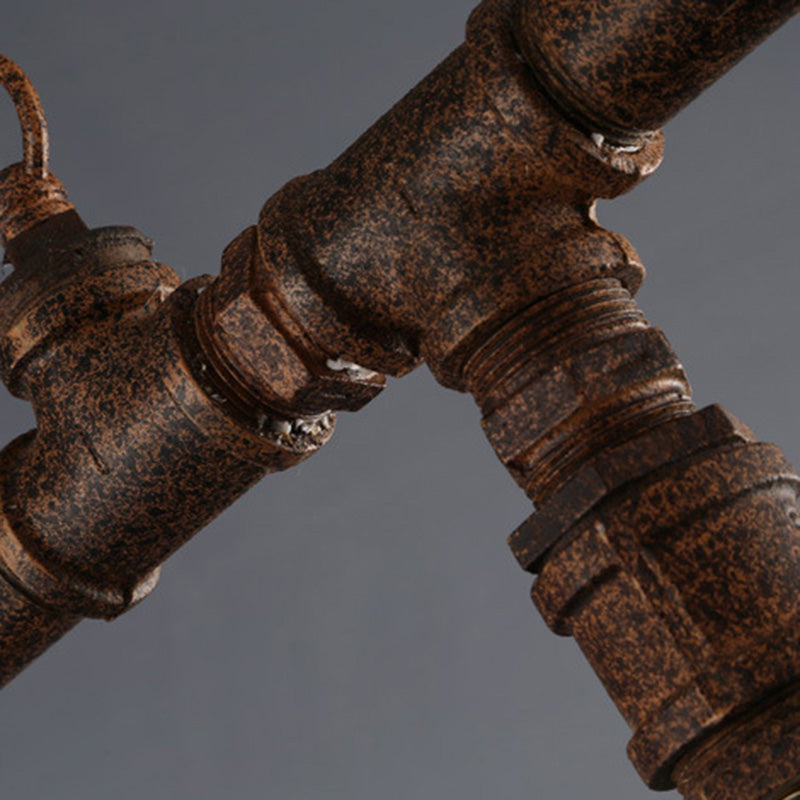 Elongated Pipe Hanging Island Lights Retro Industrial Style Metal Chandelier Lighting Fixtures for Coffee Shop