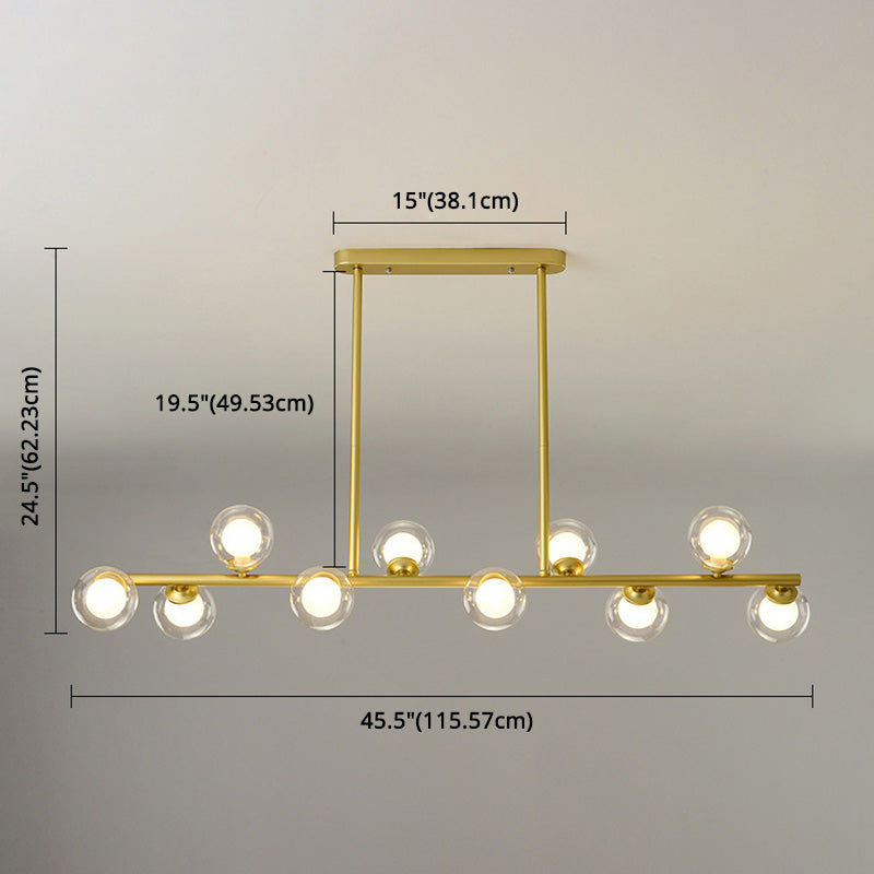 Spherical Hanging Island Lights Ultra-Contemporary Glass Chandelier Lighting Fixtures for Restaurant