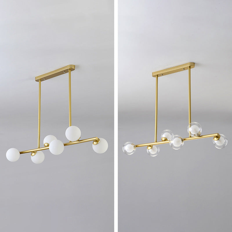 Spherical Hanging Island Lights Ultra-Contemporary Glass Chandelier Lighting Fixtures for Restaurant