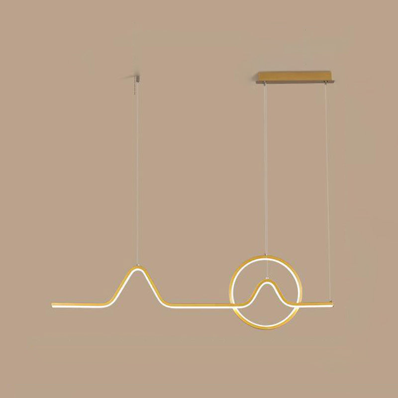 Curl Island Pendant Lights Modern Metal Chandelier Lighting Fixtures for Restaurant