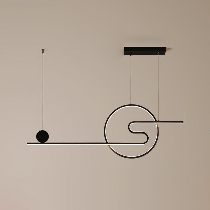 Curl Island Pendant Lights Modern Metal Chandelier Lighting Fixtures for Restaurant