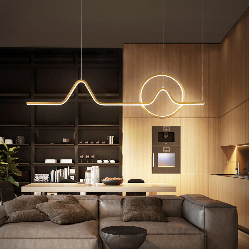 Curl Island Pendant Lights Modern Metal Chandelier Lighting Fixtures for Restaurant