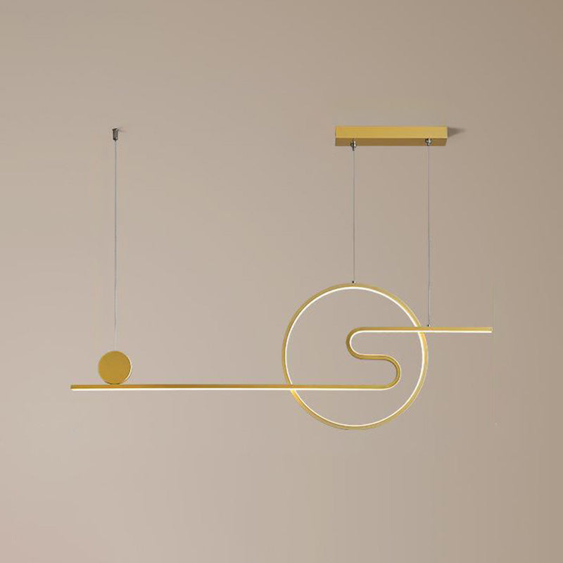 Curl Island Pendant Lights Modern Metal Chandelier Lighting Fixtures for Restaurant