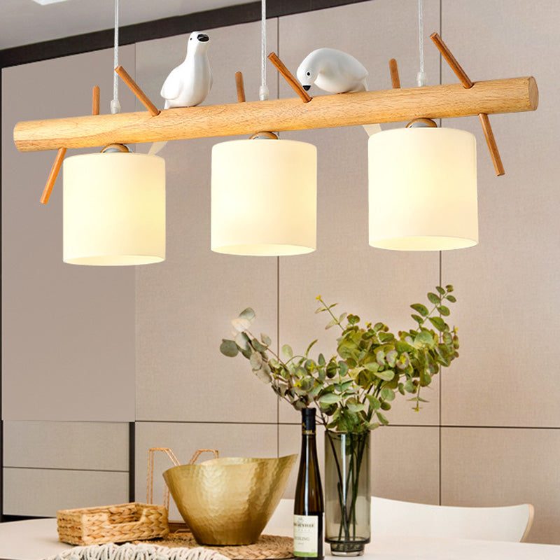 Cylindrical Island Pendant Lights Ultra-Contemporary Wood Island Pendant Lights for Restaurant