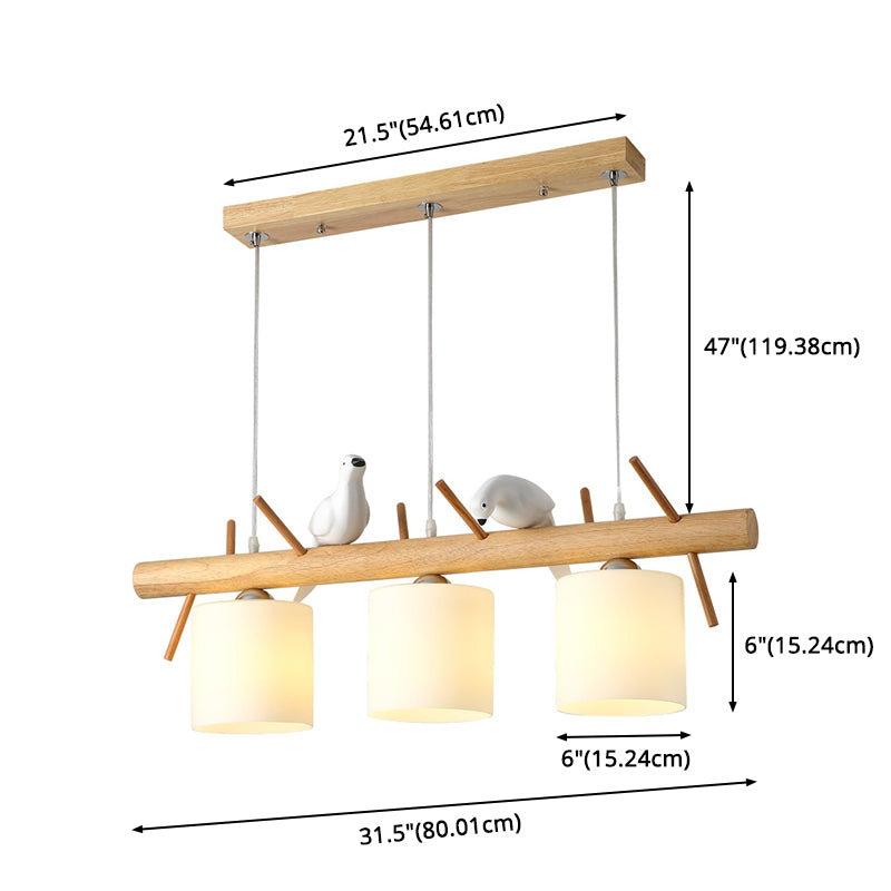 Cylindrical Island Pendant Lights Ultra-Contemporary Wood Island Pendant Lights for Restaurant