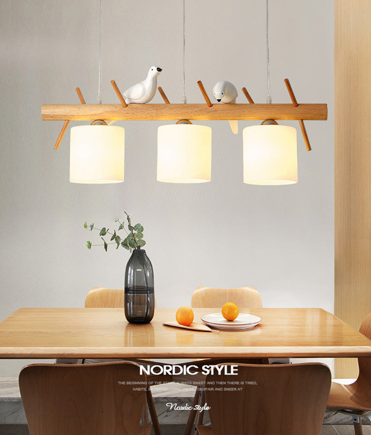 Cylindrical Island Pendant Lights Ultra-Contemporary Wood Island Pendant Lights for Restaurant