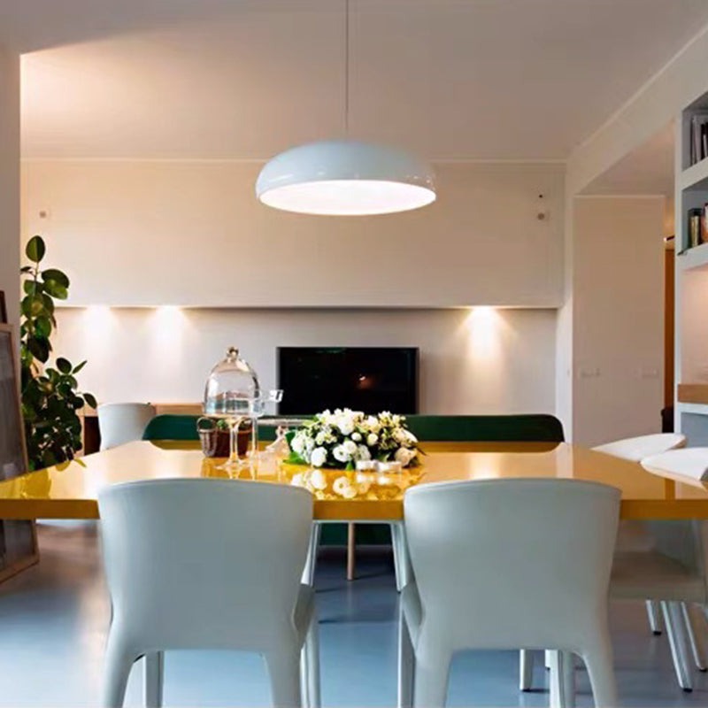 Nordic Macaroon Style Dome Shade Hanging Light Polished Aluminum Lighting Fixture for Dining Room