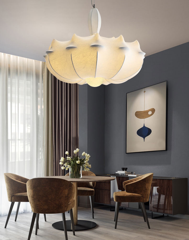 Stretch Silk Fabric Lantern Shade Pendant Light Style moderne MODERNE 3 LIGHTS ÉCLAIRAGE SUSPENSION POUR RABLÈME