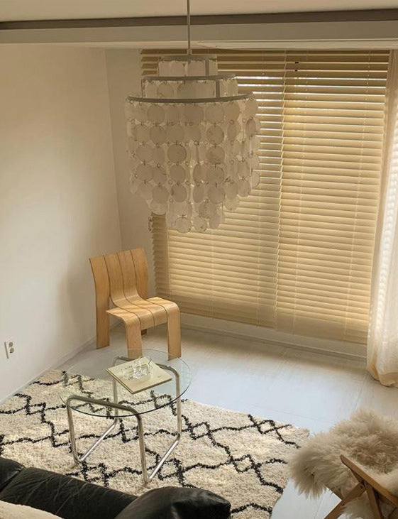 3-Tiers Shells Deco Hanging Light Contemporary Style Single Light Suspension Lamp for Dining Room