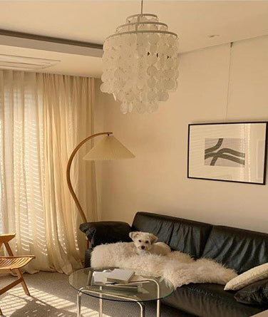 3-Tiers Shells Deco Hanging Light Contemporary Style Single Light Suspension Lamp for Dining Room