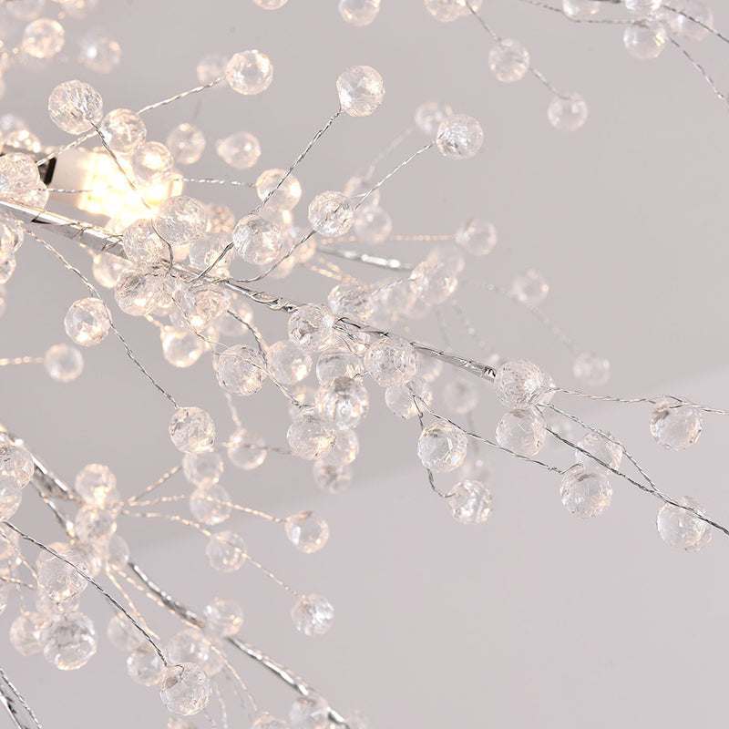 Posstal de cristal en forme de pissenlit Modern Simplicity Bedroom Éclairage de chambre à coucher en Chrome