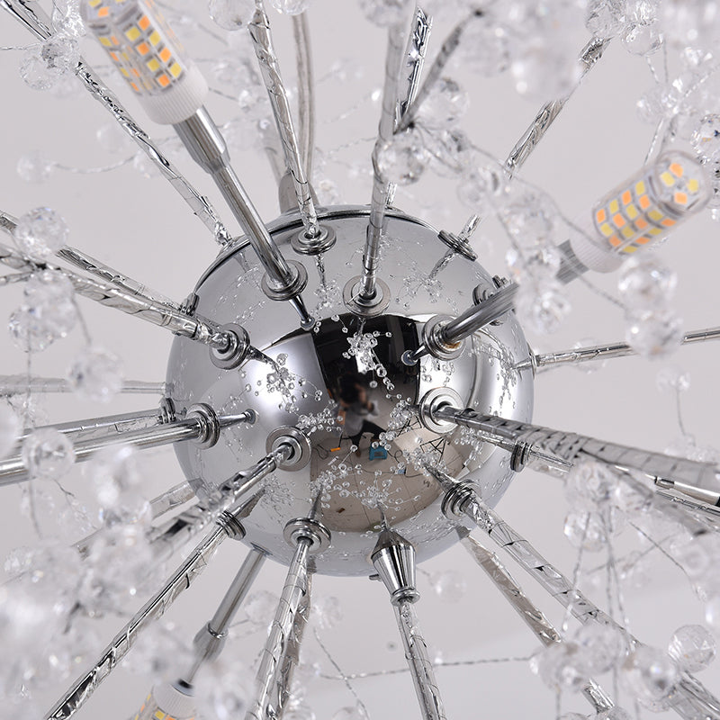 Posstal de cristal en forme de pissenlit Modern Simplicity Bedroom Éclairage de chambre à coucher en Chrome