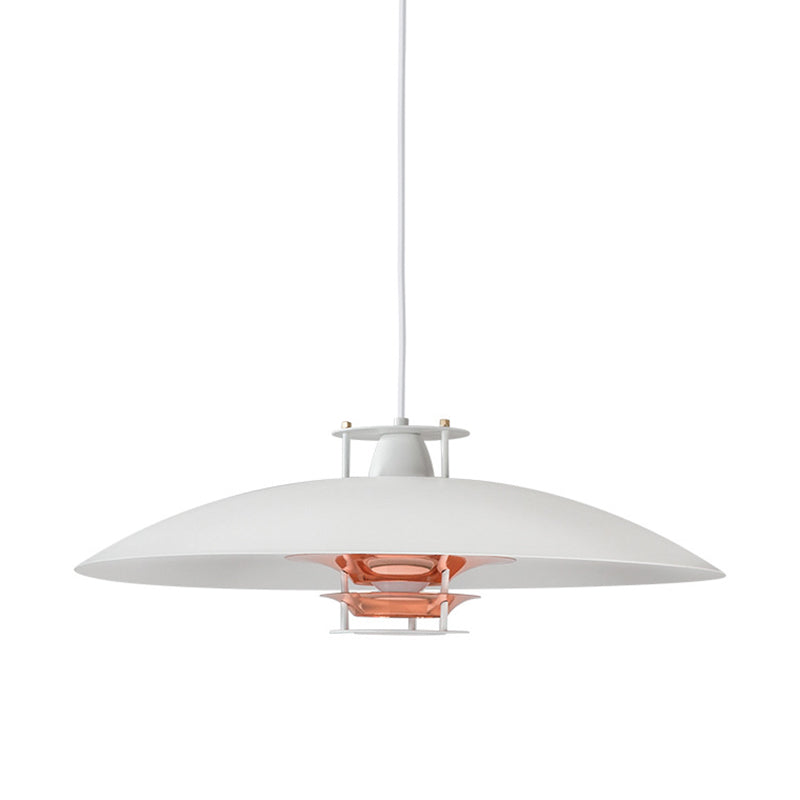 UFO Shaped Single Light Minimalist Hanging Lamp 17.7" Wide Aluminum Alloy Lighting Fixture for Corridor Aisle