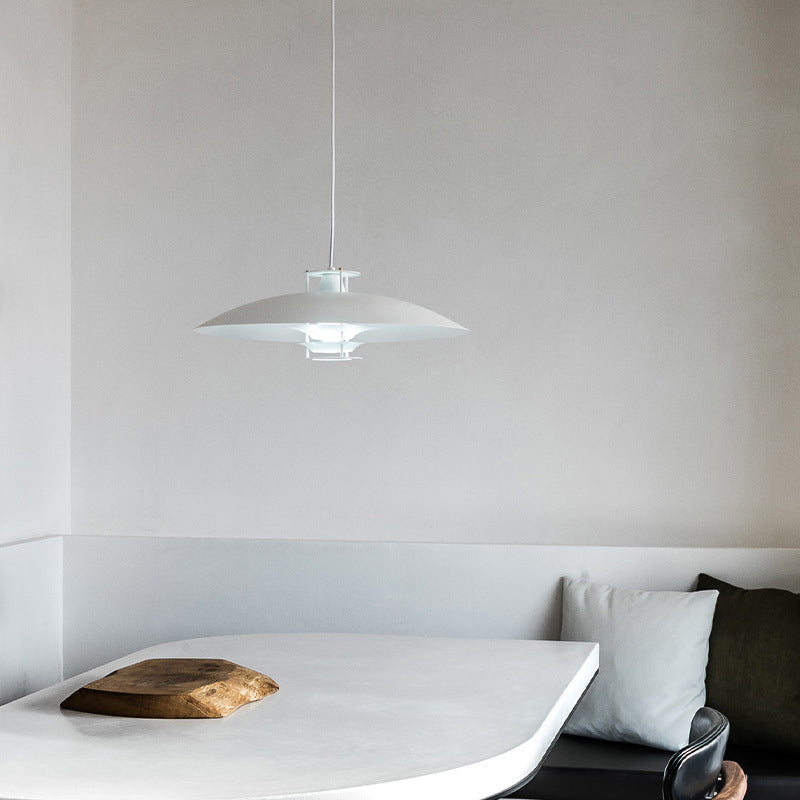 UFO Shaped Single Light Minimalist Hanging Lamp 17.7" Wide Aluminum Alloy Lighting Fixture for Corridor Aisle