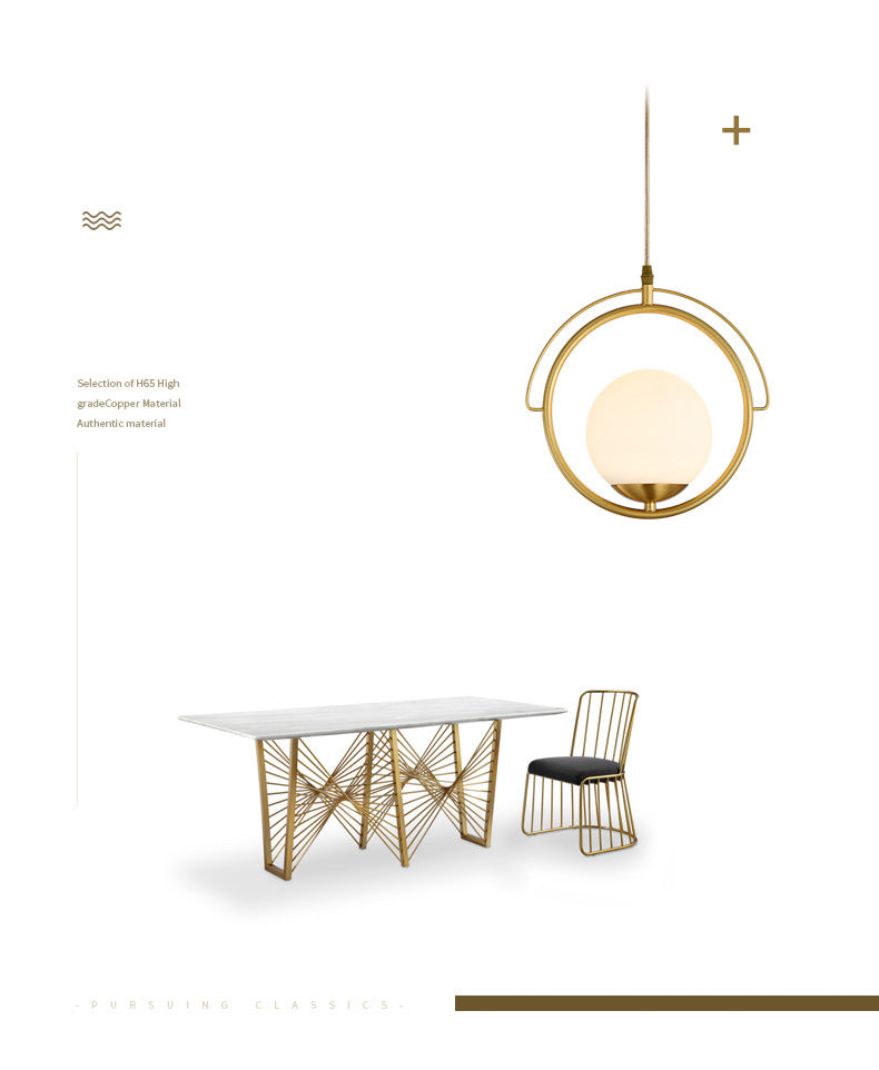 11.5 "Diameter Brassring Eenmalige lichtophanging Lamp Witglas Balschaduw Moderne stijl Verlichtingsarmatuur voor slaapkamer