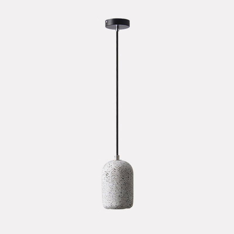 Terrazzo LED cilindrico Mini illuminazione a ciondolo a sospensione moderno semplicità Cemento letto a sospensione Lampada in luce calda