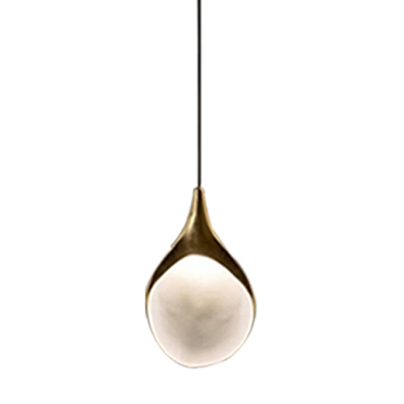 6.3 " Diameter Post-modern Style Mini Pendant Lamp Resin Shade Minimalist Hanging Light in Gold for Hallway Stairs