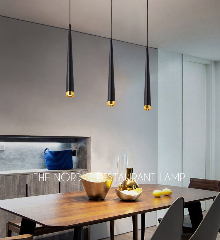 Stile di minimalismo contemporaneo LED LIGHT LIGHT ALTIMI LIGHTRO 24,8 "Lampada sospensione in alluminio affusolato per barra da cucina