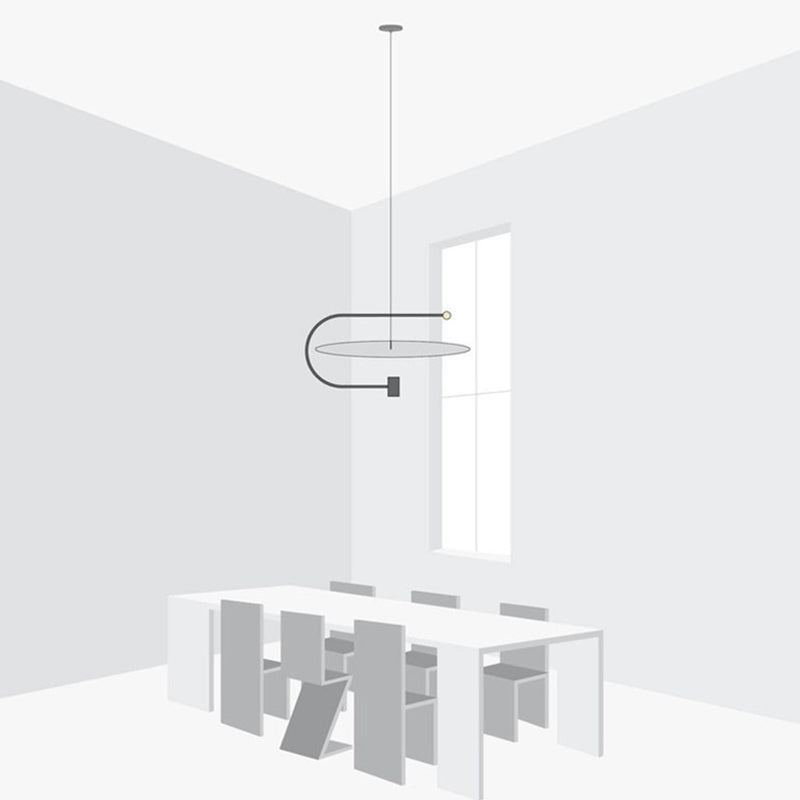 Minimalismo in stile post-moderno LED LIGHT LIGHT Creative Art Metal Art Decorative Hanging Lampada per soggiorno